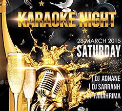 KTV传单模板：Karaoke Night Flyer